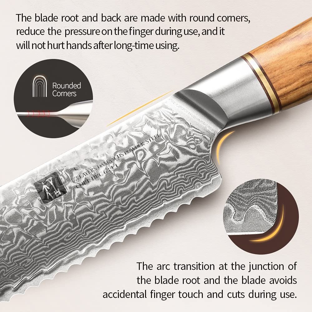 8-Piece 73-Layer Damascus Kitchen Knife Set