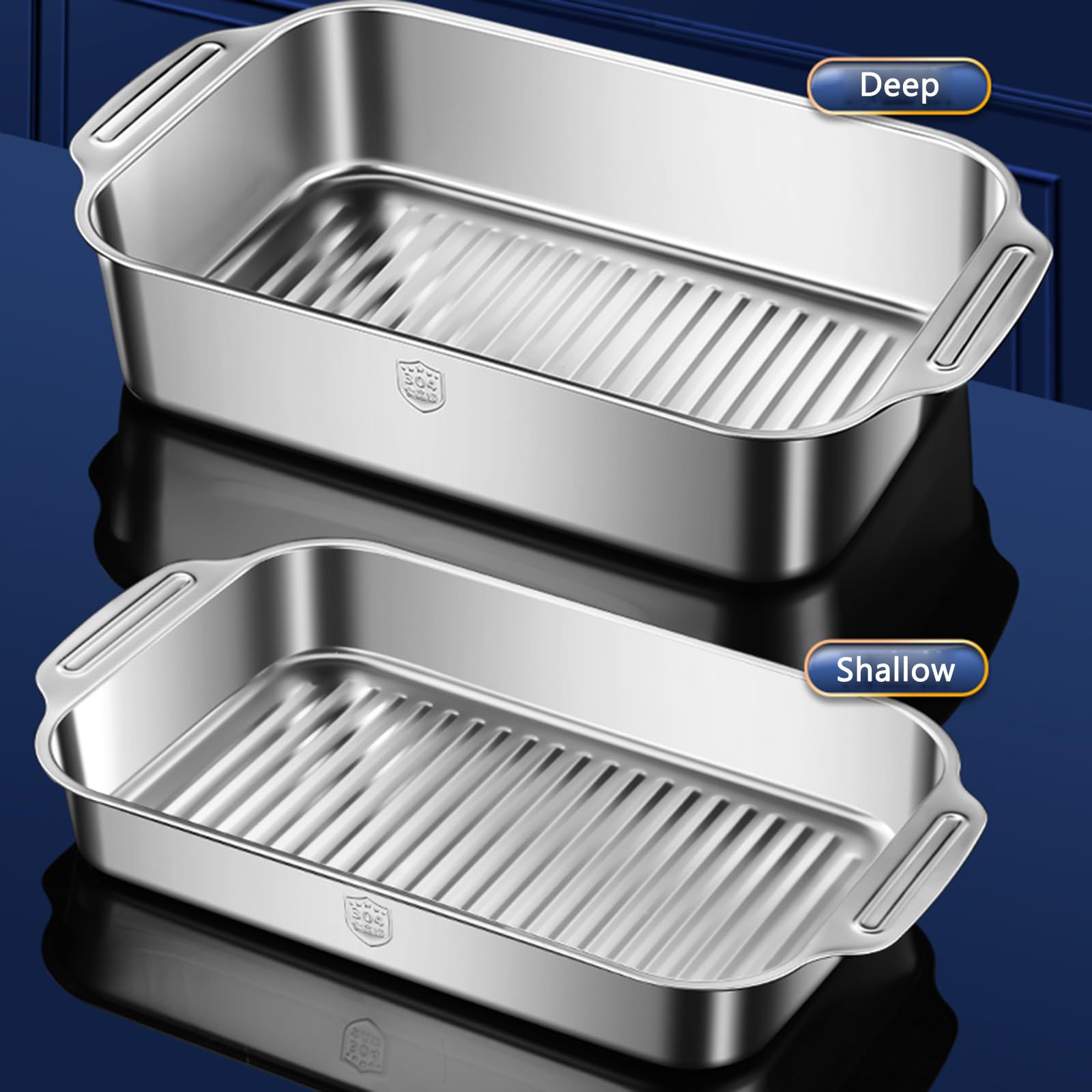 Rectangular Stainless Steel Roasting Pan