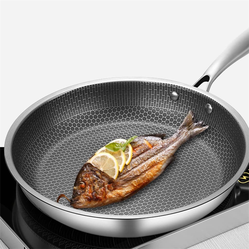 28cm Honeycomb Stainless Steel Frying Pan with Lid