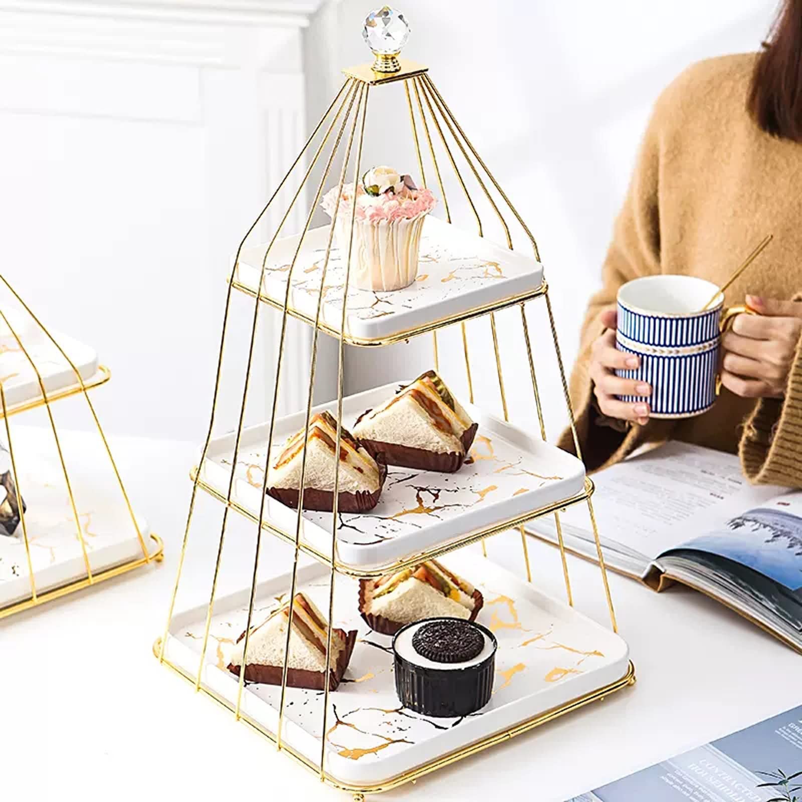 Ceramic Two- and Three-Tier Dessert Stand