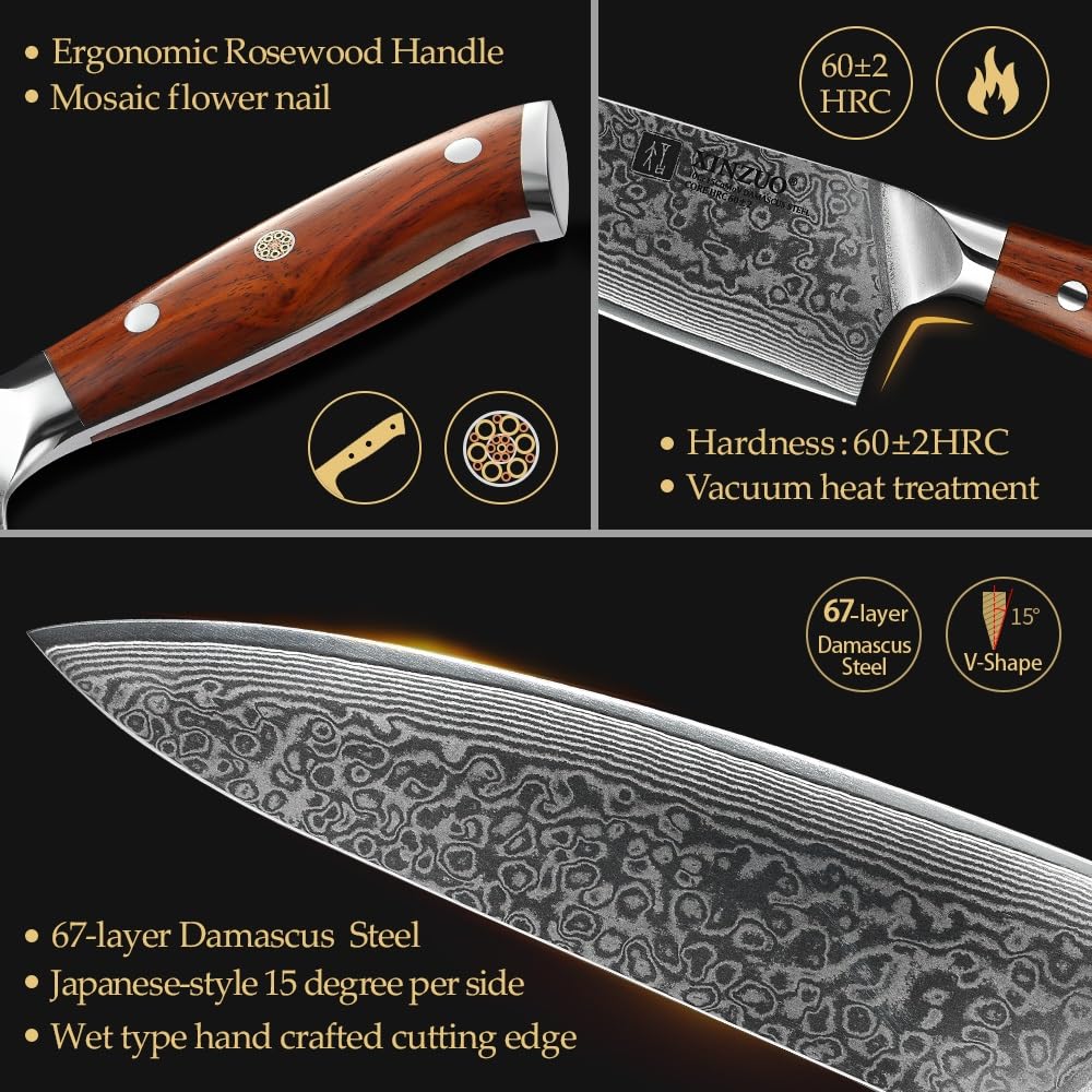 10-Piece 67-Layer Damascus Kitchen Knife Set