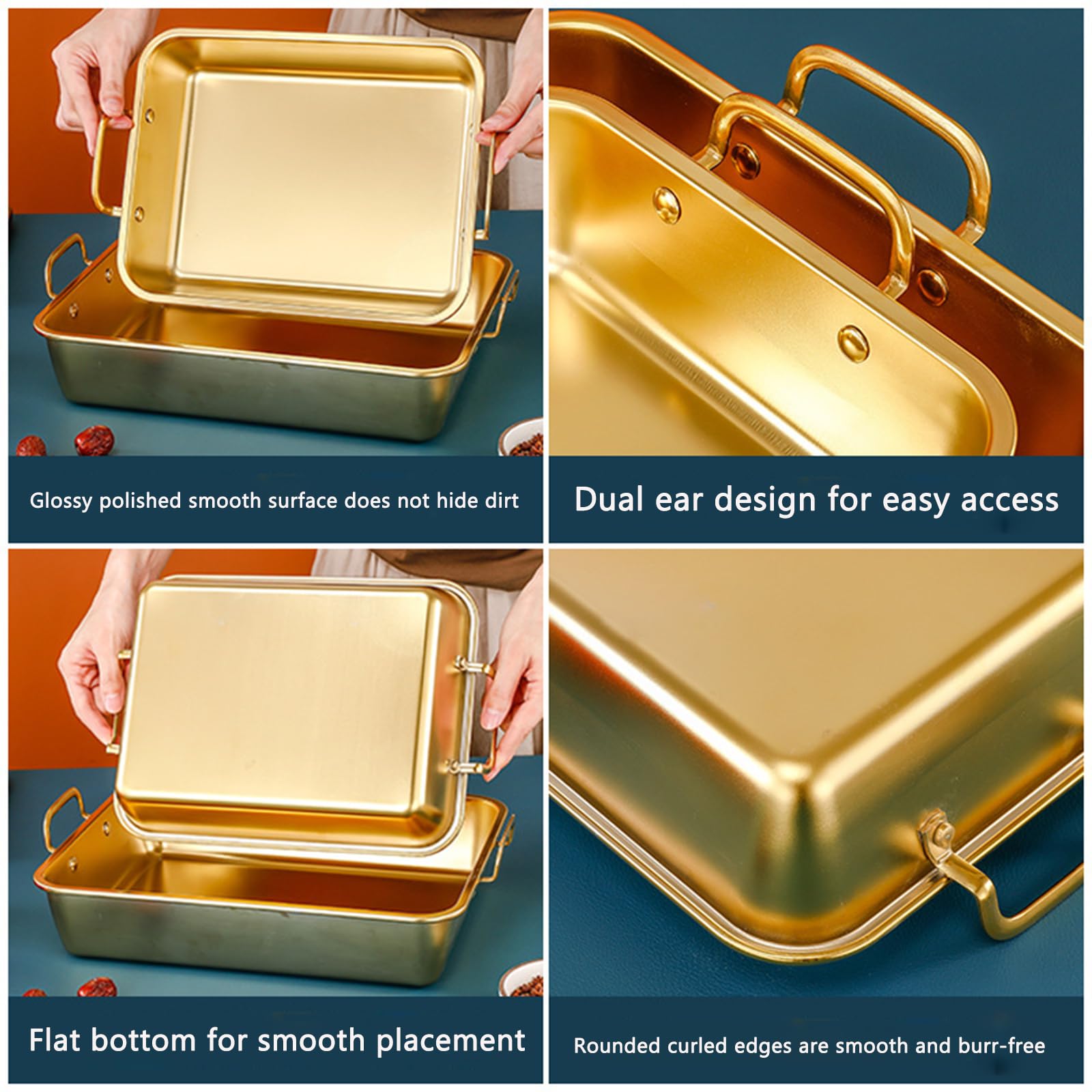 Deep Stainless Steel Roasting Pan
