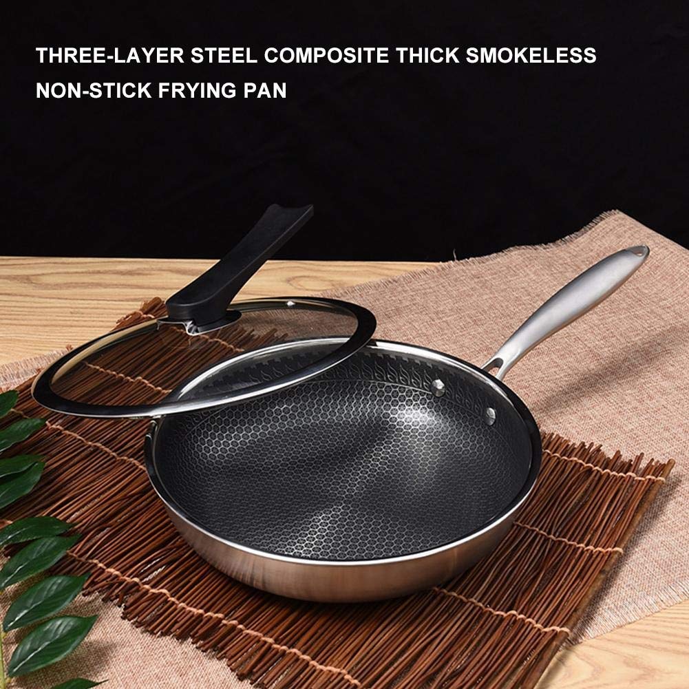 Three-Layer 304 Stainless Steel Frying Pan