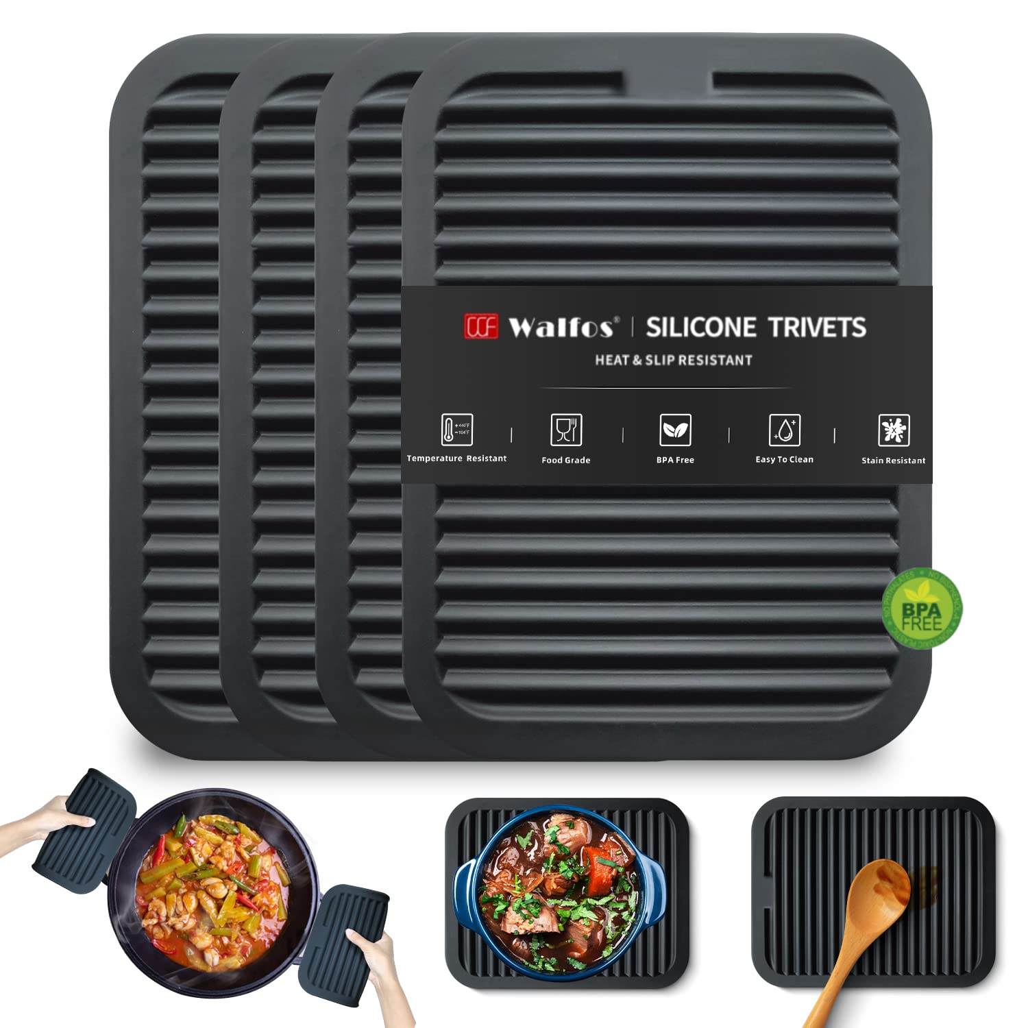 Heat-Resistant Silicone Trivet Collection