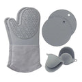 Ribbed Silicone Oven Mitt Set