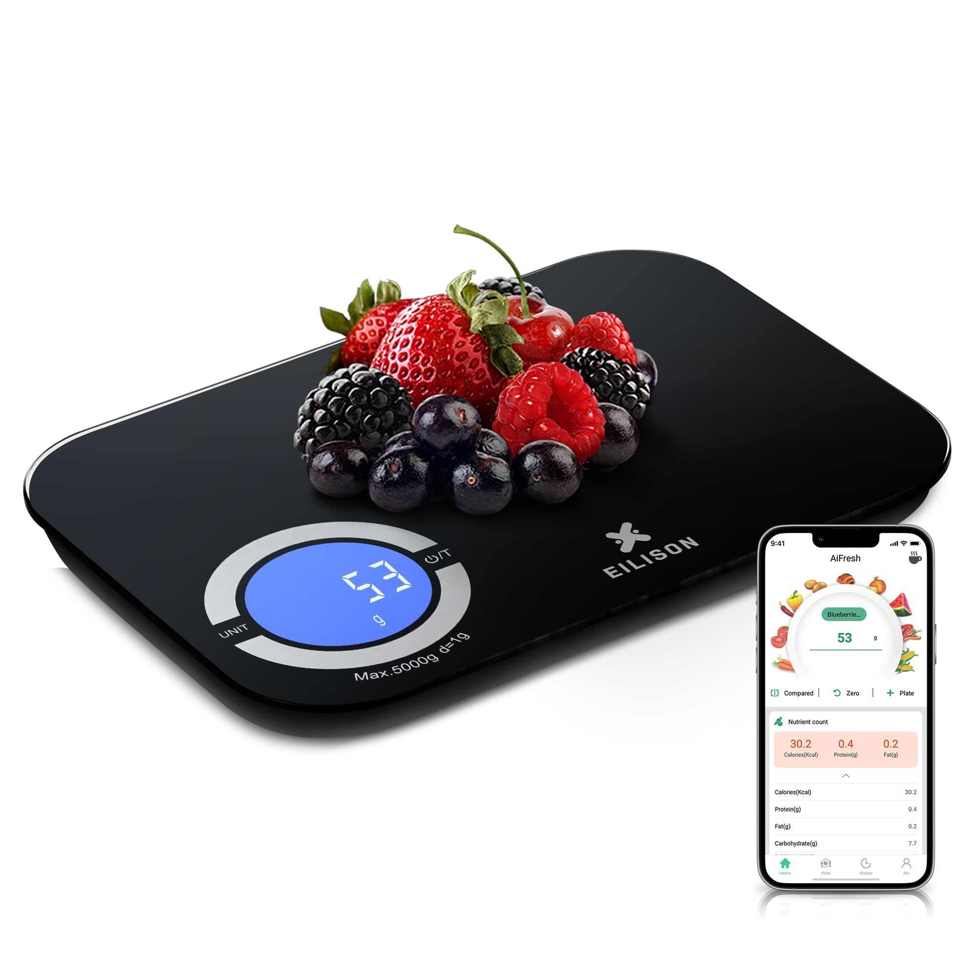 Bluetooth Nutrition Food Scale with TFT Display