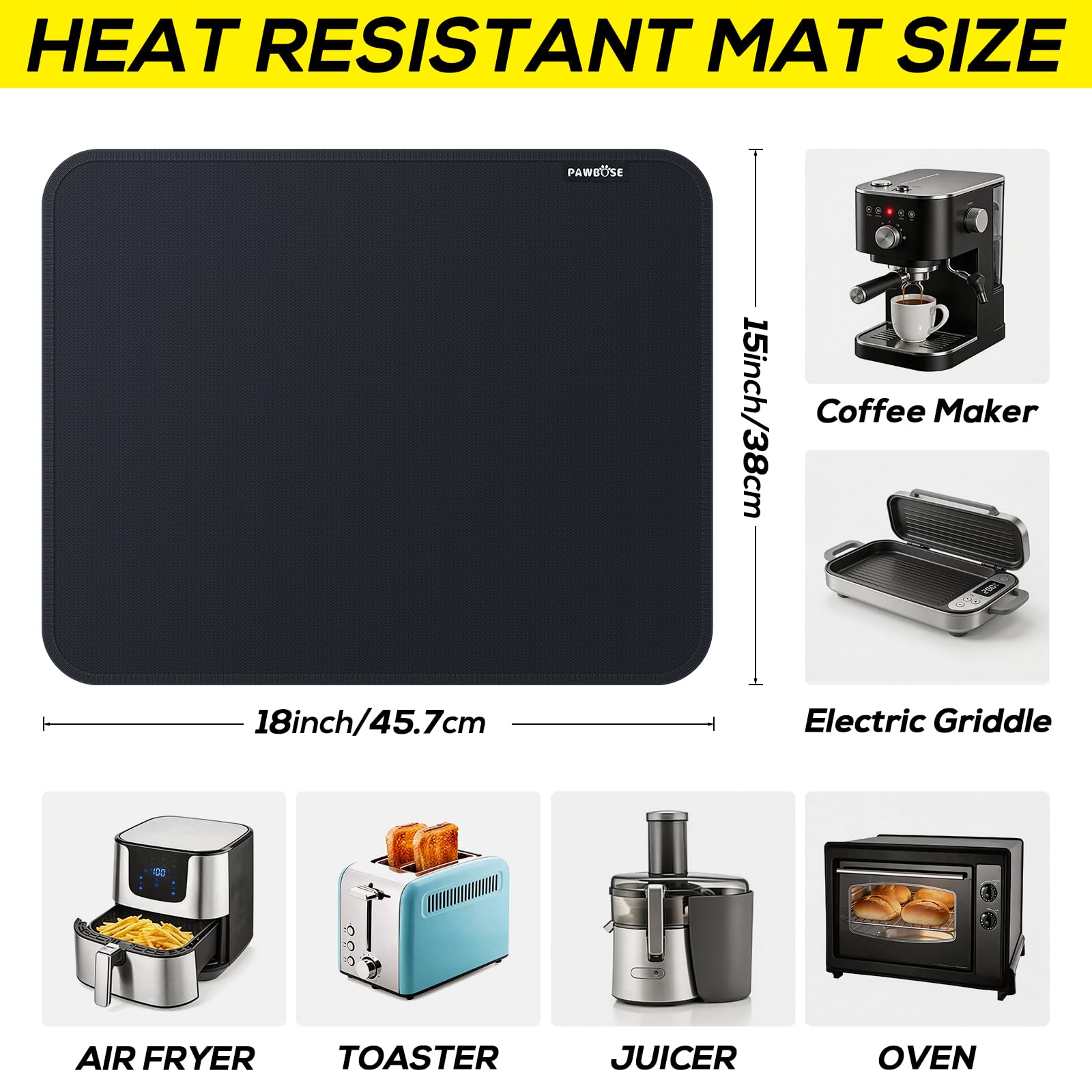 Heat-Resistant Countertop Appliance Mat Collection