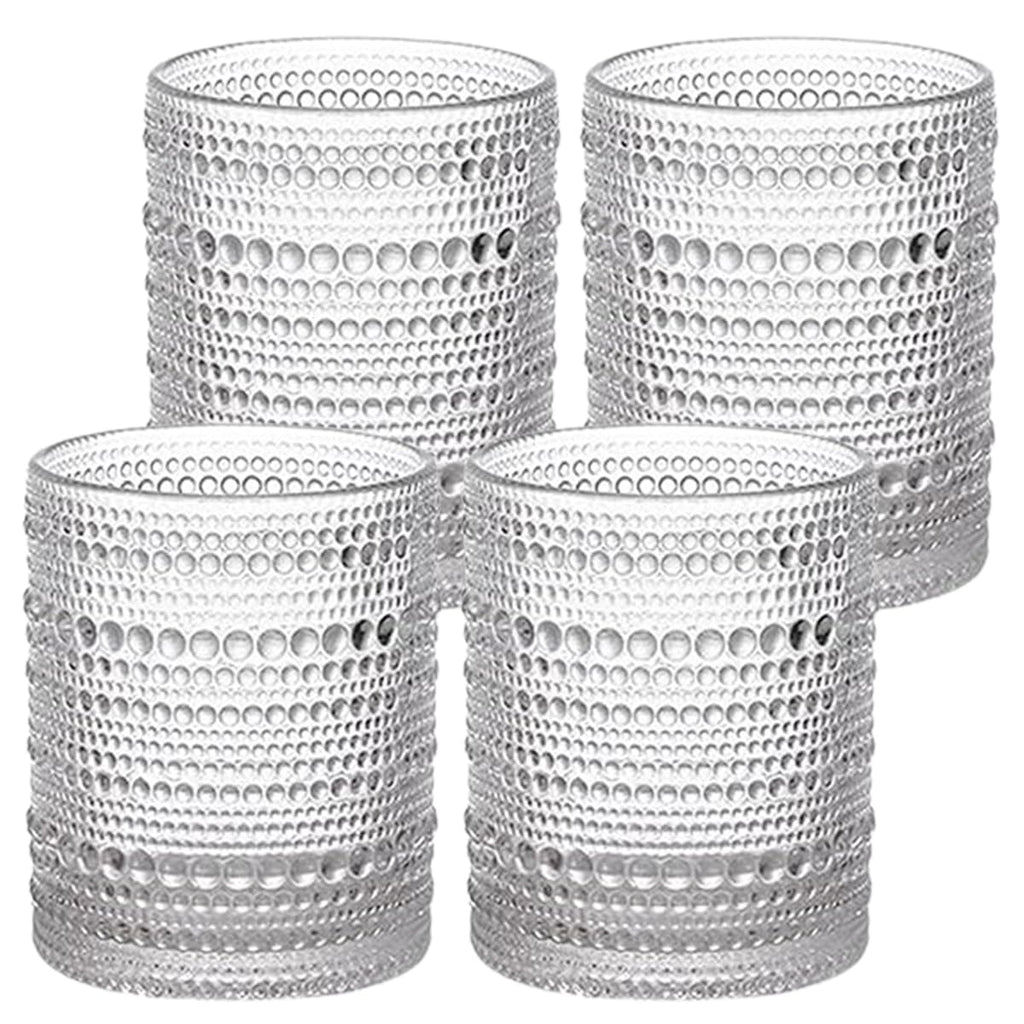 Four-Piece 16oz Ribbed Old-Fashioned Glass Set