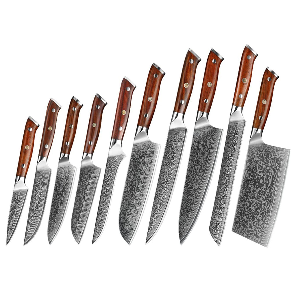 10-Piece 67-Layer Damascus Kitchen Knife Set