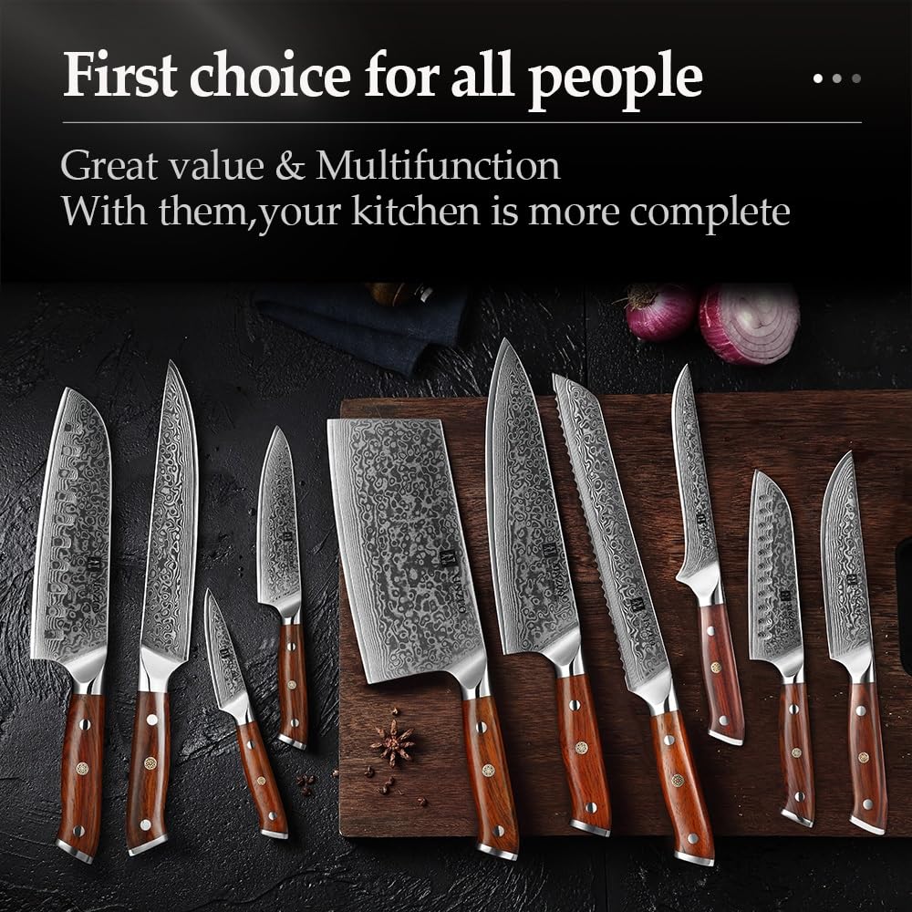 10-Piece 67-Layer Damascus Kitchen Knife Set