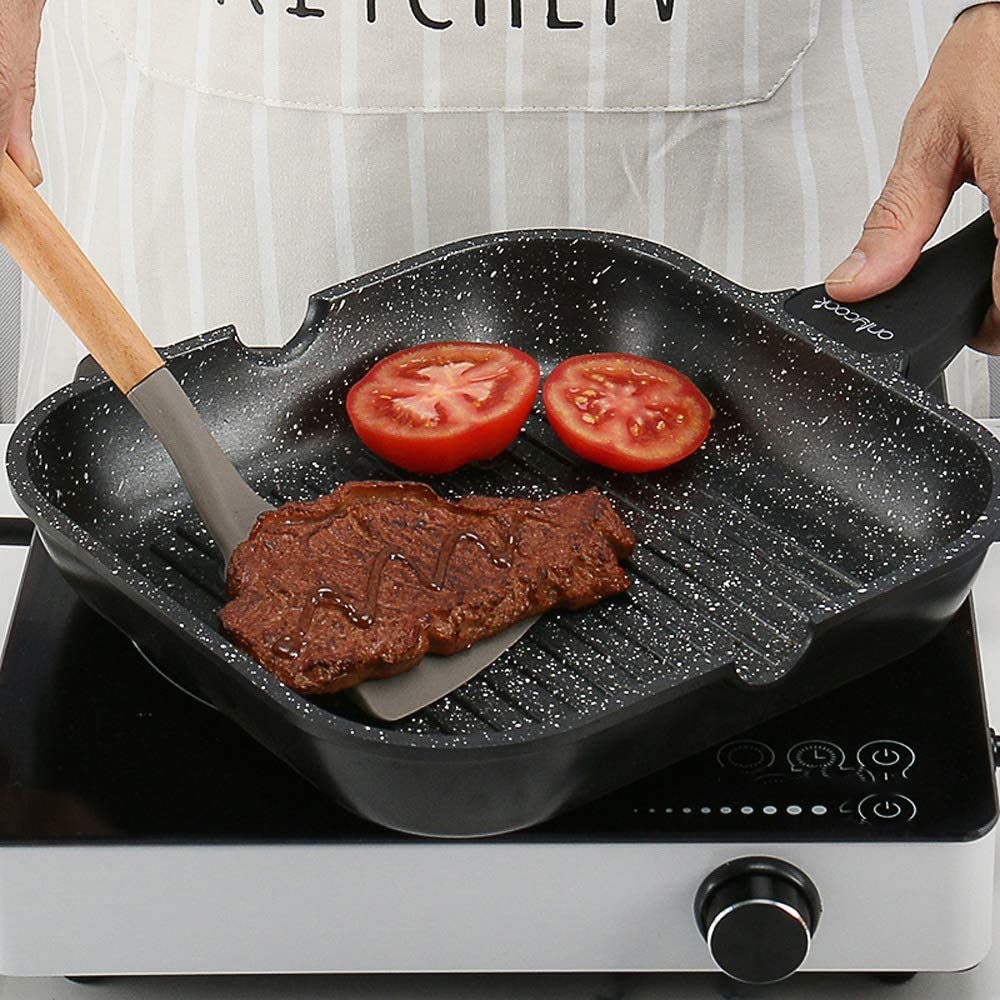 9-Piece Silicone Utensil Set with Wooden Handles