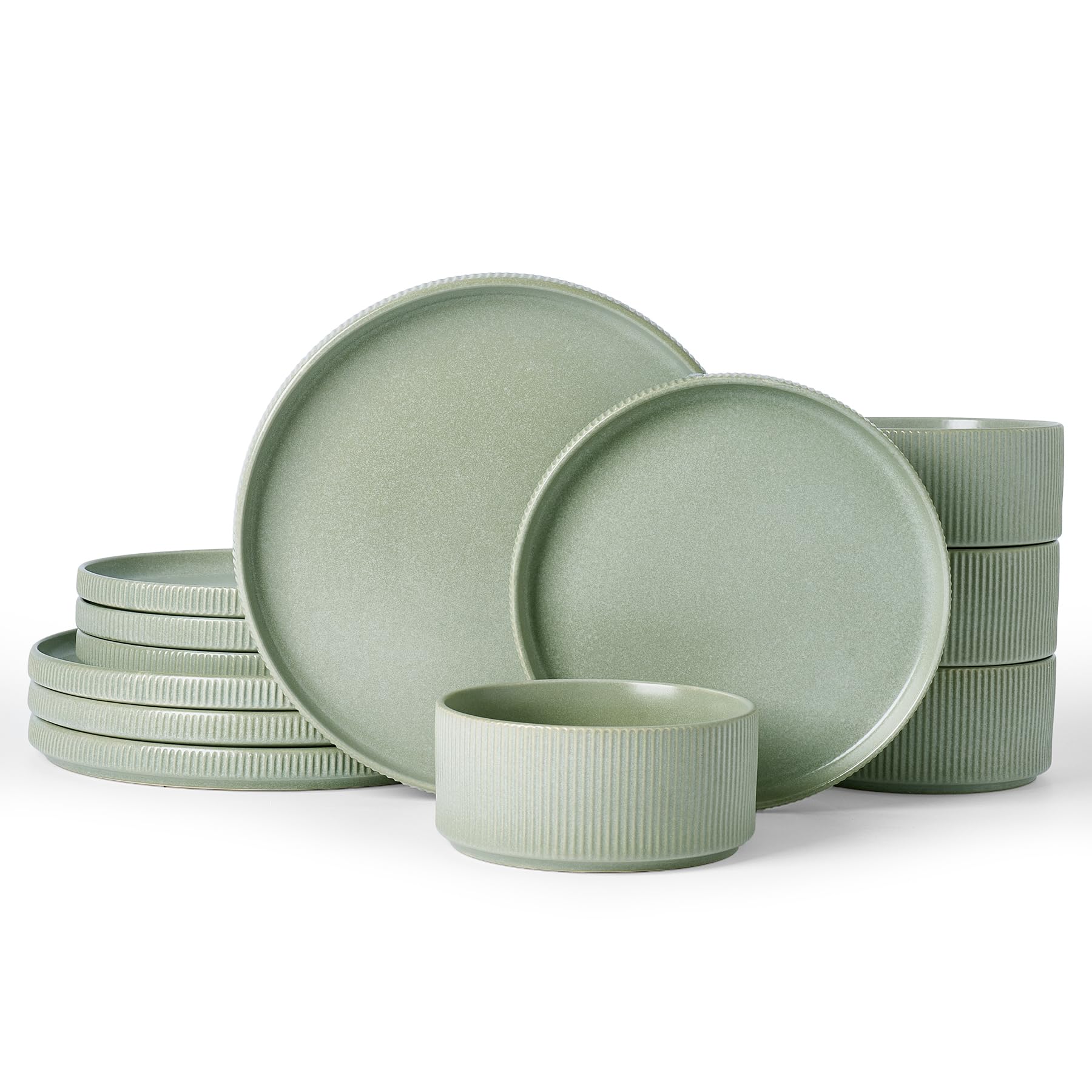 Ribbed Reactive-Glaze Stoneware Dinnerware Collection