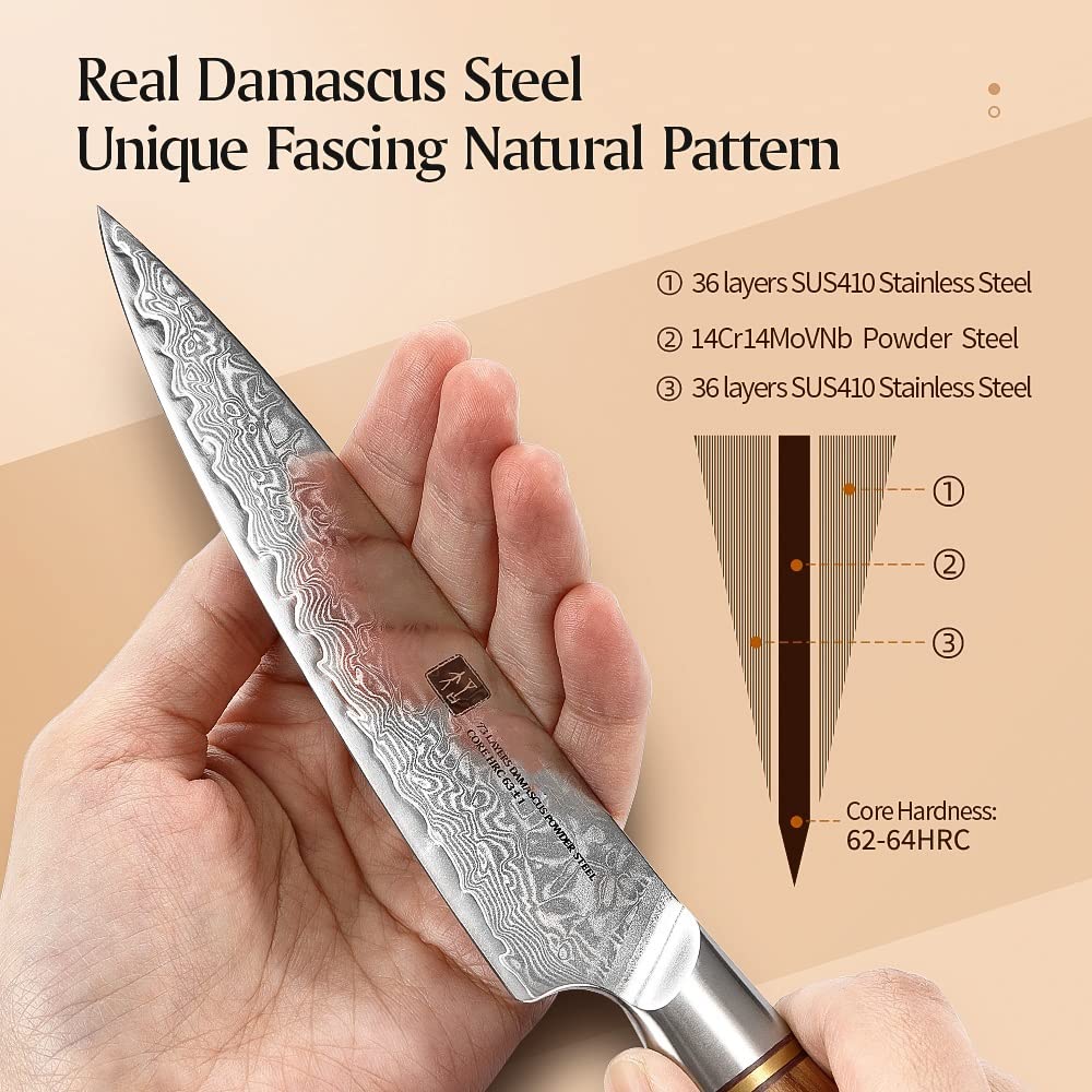 8-Piece 73-Layer Damascus Kitchen Knife Set