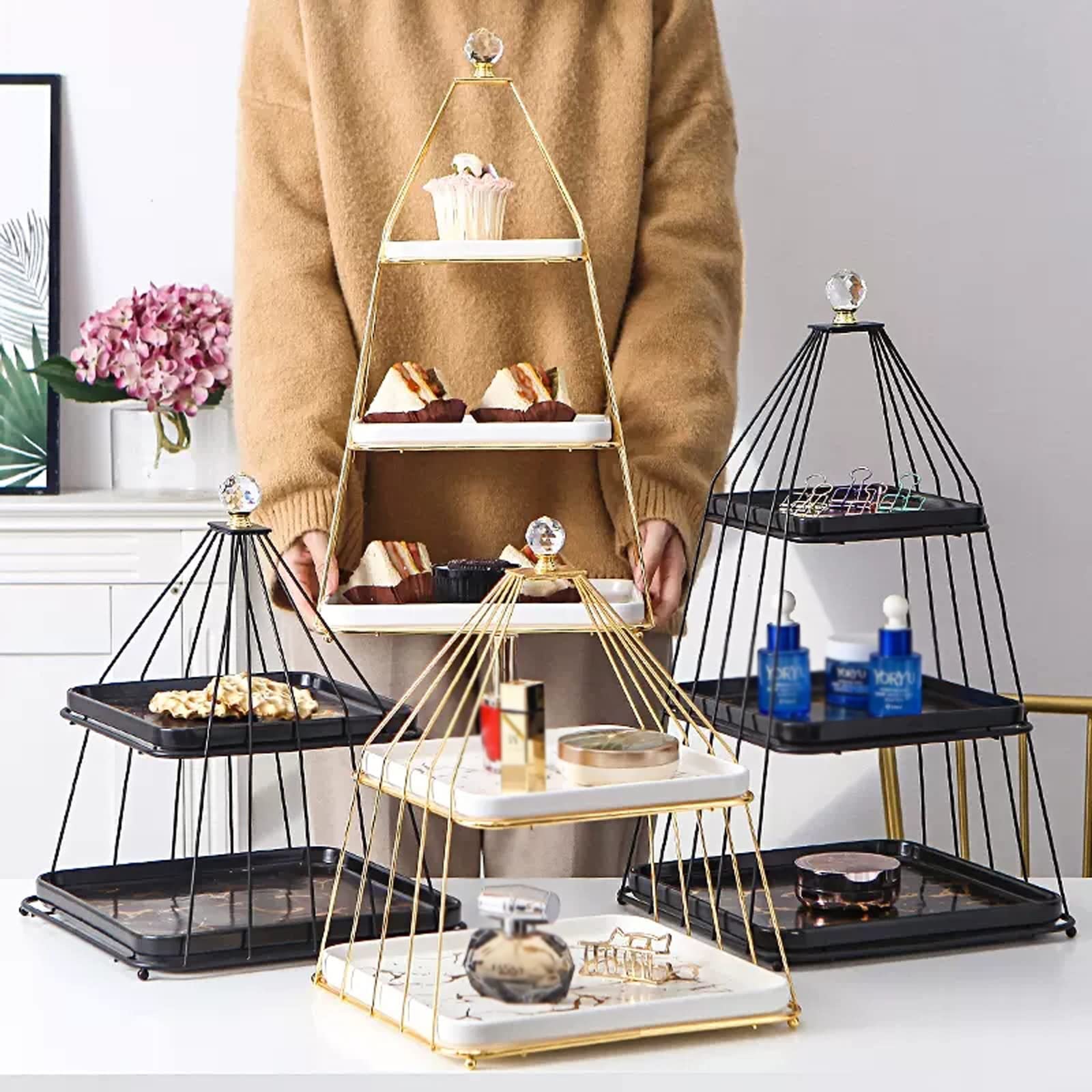 Ceramic Two- and Three-Tier Dessert Stand