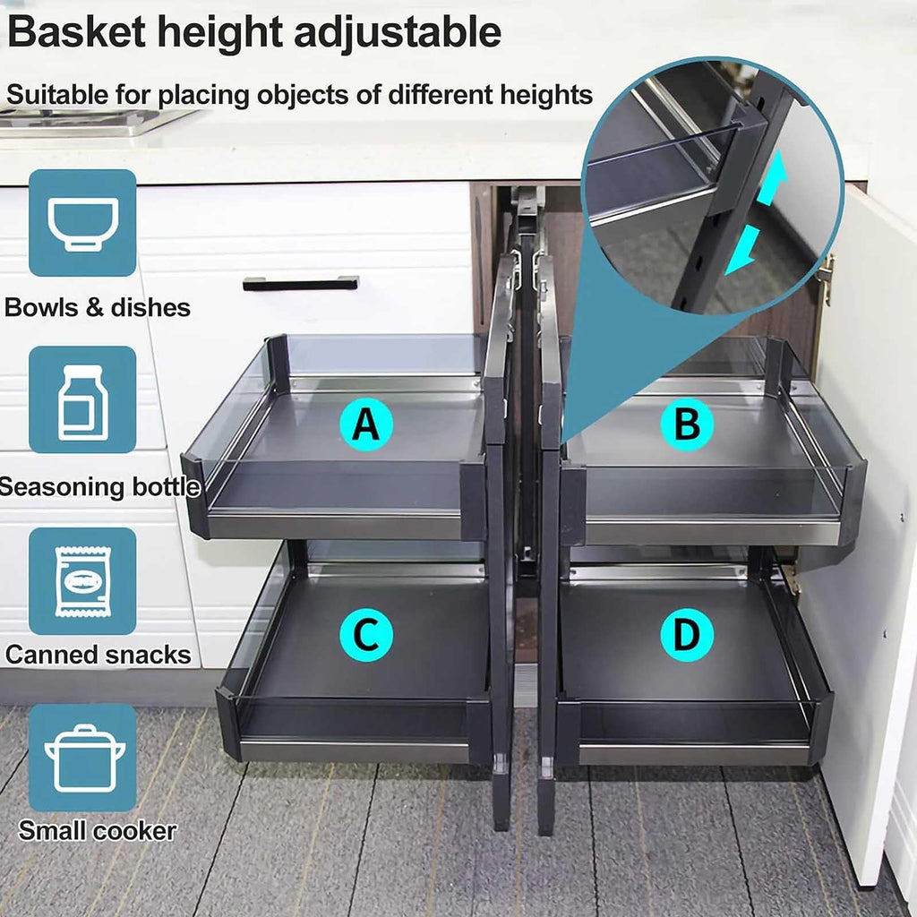 Pull-Out Blind-Corner Cabinet Organizer