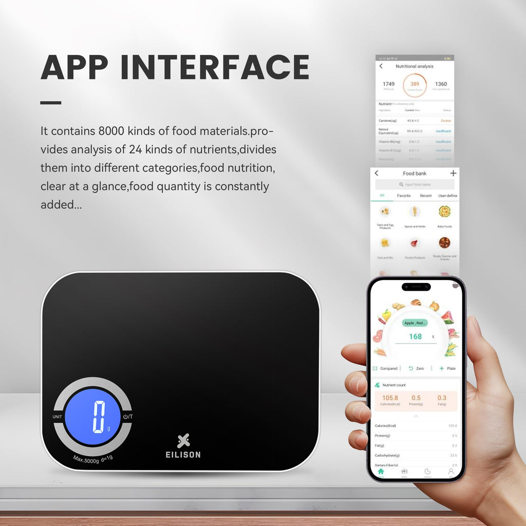 Bluetooth Nutrition Food Scale with TFT Display