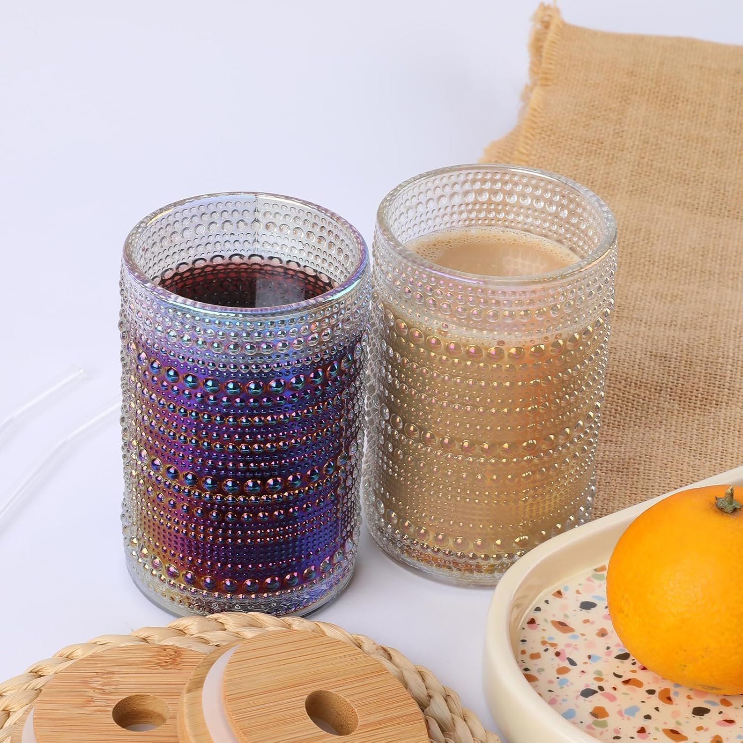 Four-Piece 16oz Ribbed Old-Fashioned Glass Set
