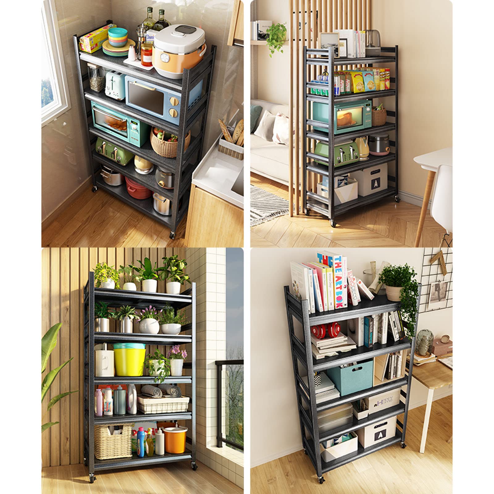 Five-Tier Rolling Microwave Storage Rack