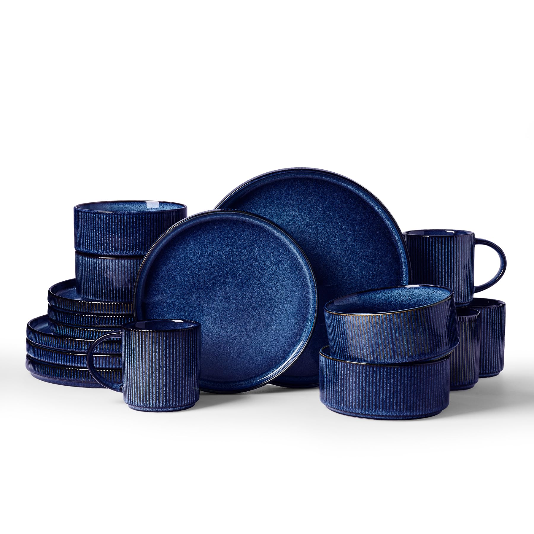Ribbed Reactive-Glaze Stoneware Dinnerware Collection