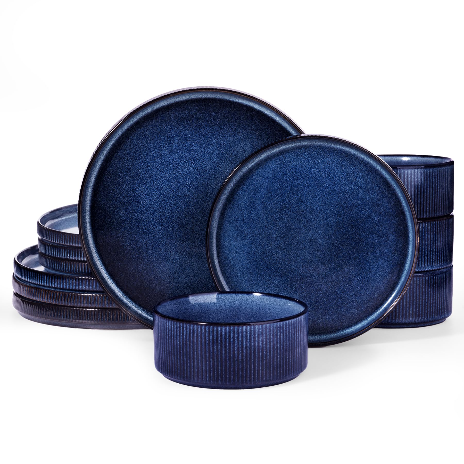 Ribbed Reactive-Glaze Stoneware Dinnerware Collection
