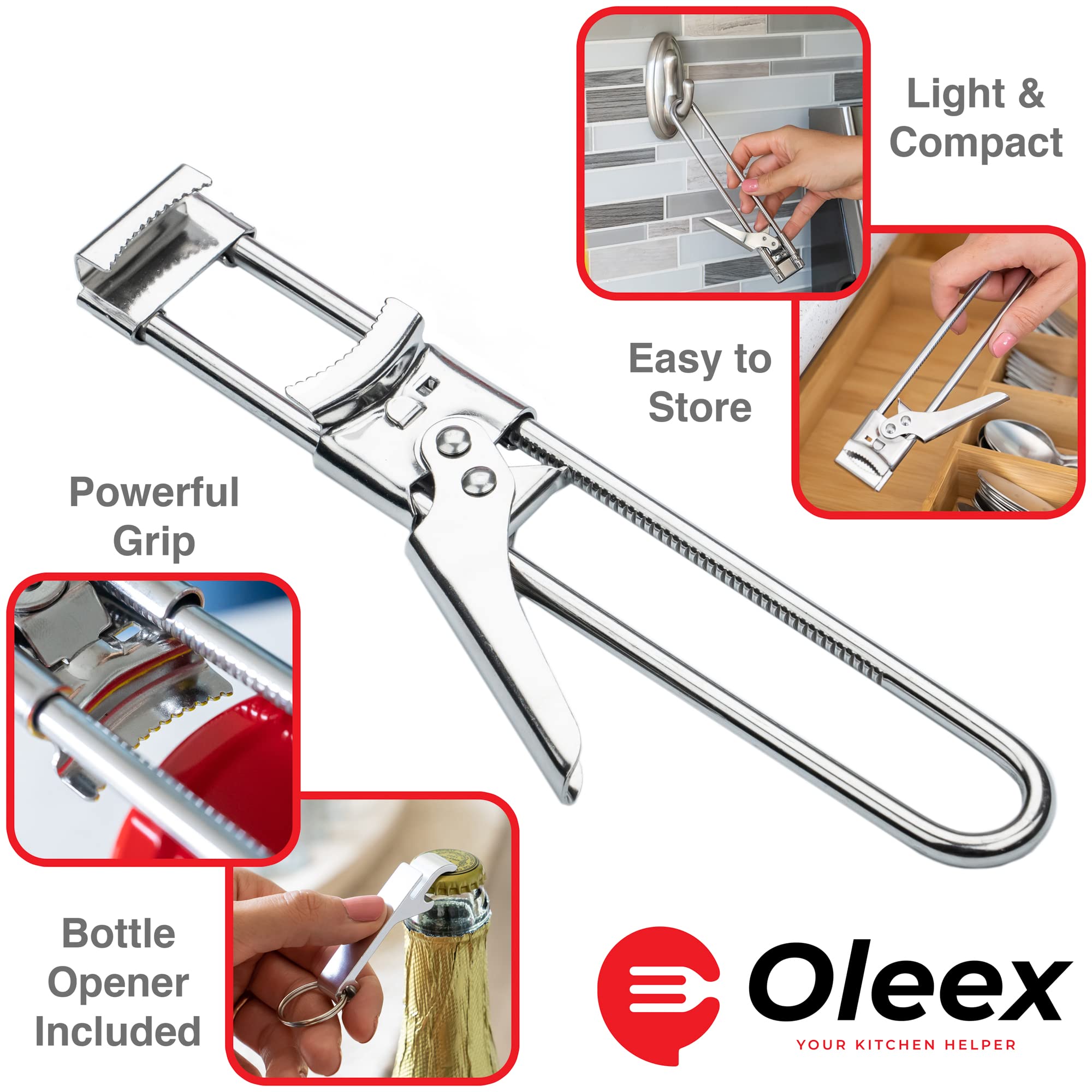 Adjustable Stainless Steel Jar Opener Set