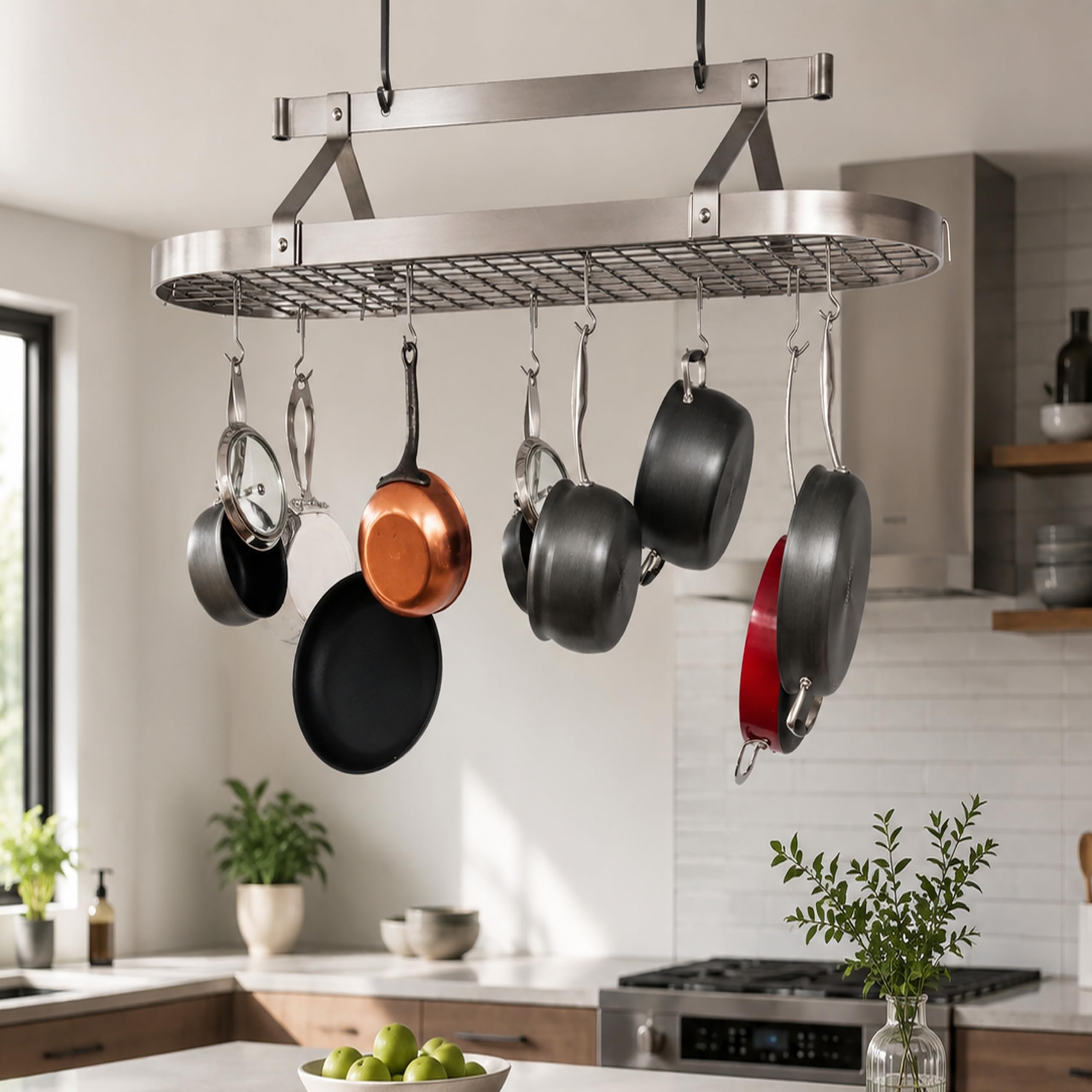 48-Inch Oval Ceiling Pot Rack