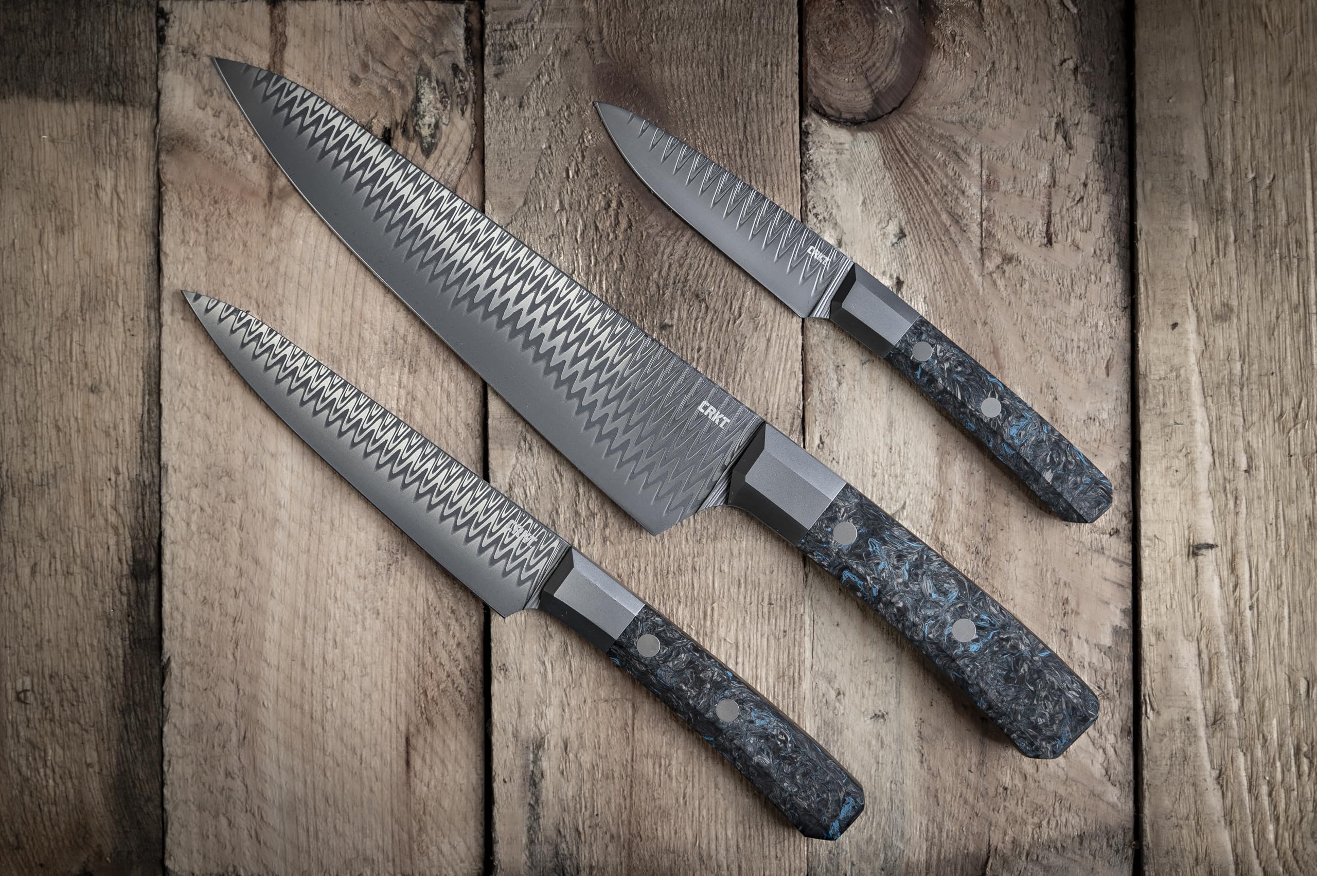 Damascus Utility and Chef Knife Collection