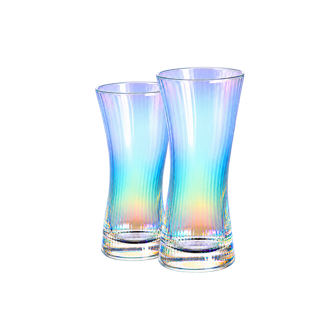 Four-Piece 13.5oz Ribbed Highball Glass Set