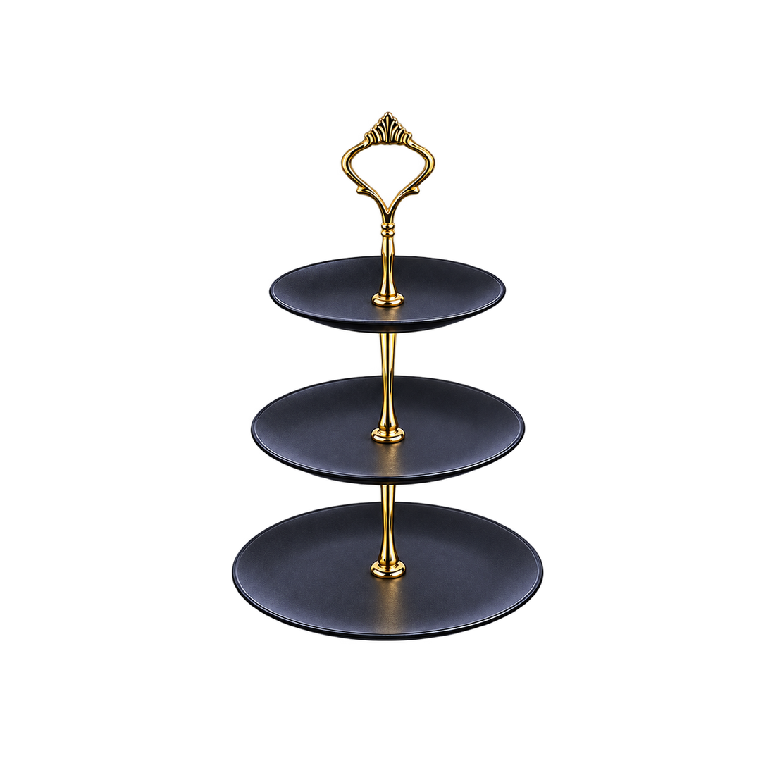 Black Ceramic Three-Tier Cake Stand